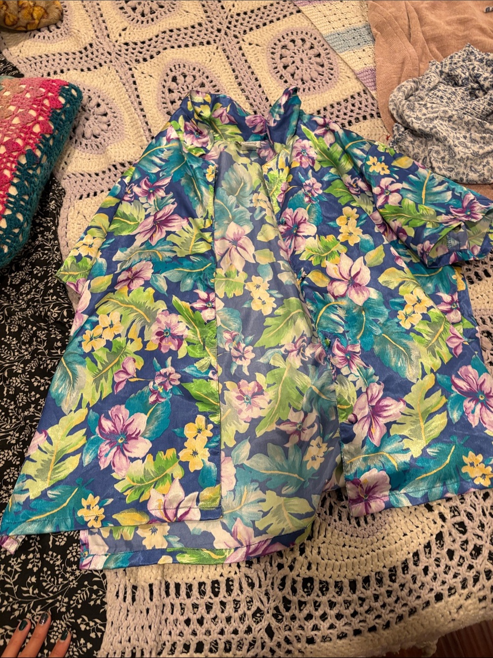 Floral Button-Up Shirt pajama top